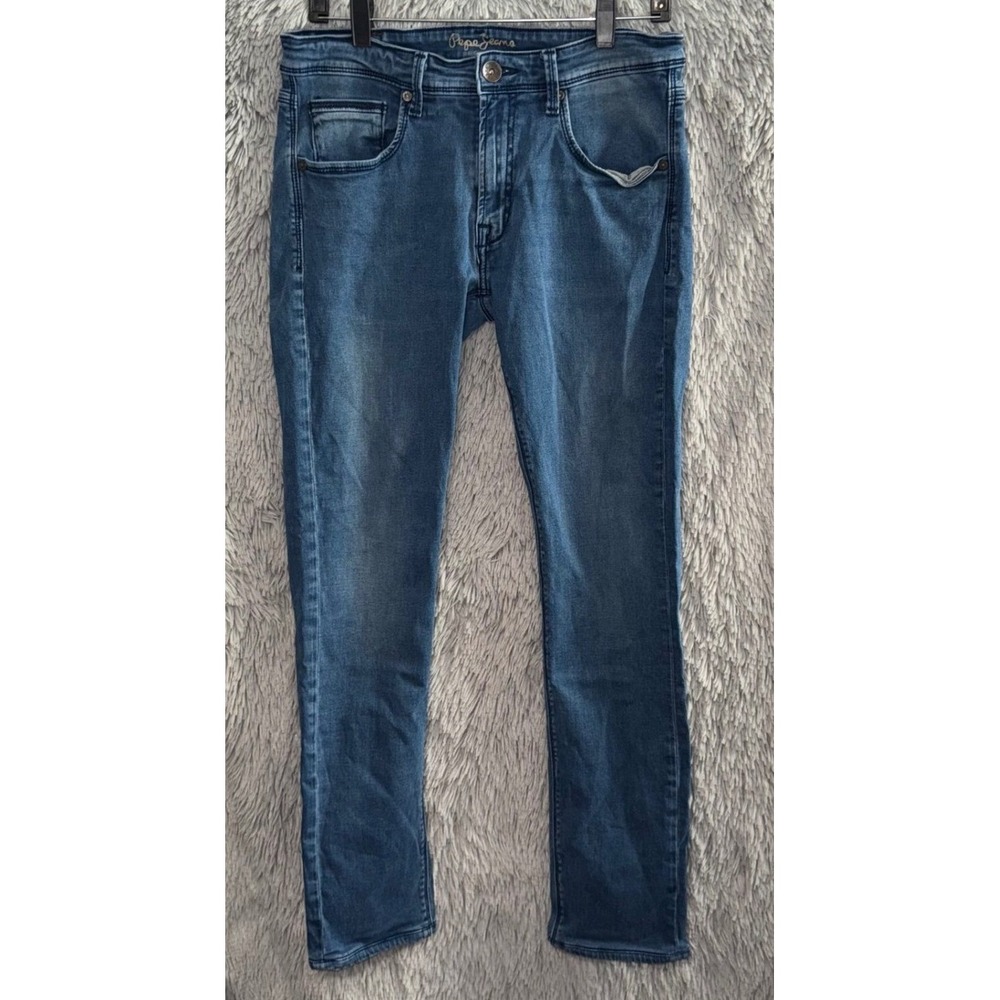 Pepe Jeans Vapour Womens Jeans Blue Wash Slim Fit Stretch Denim Size‎ 32/34